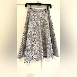 Gray and black skirt.